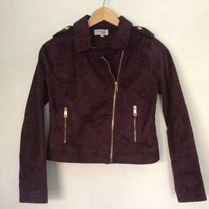 Charlotte Russe - Fall Moto Jacket - Maroon - S